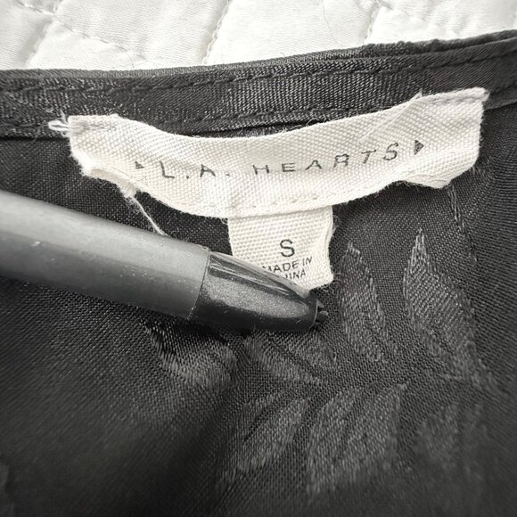 Black Off-The-Shoulder Jacquard Long-Sleeve Crop Top S By Lila Hearts - Picture 5 of 6